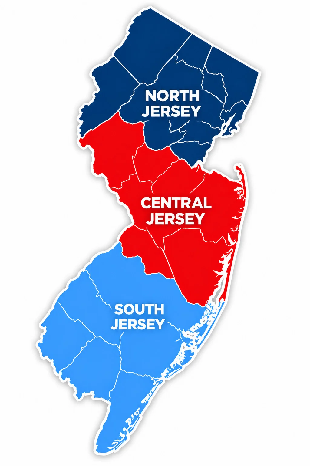 United Pro Construction service areas throughout North Central and South Jersey